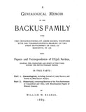 BACKUS: Genealogical Memoir of the Backus Family