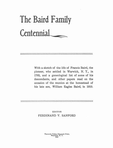 BAIRD Family Centennial