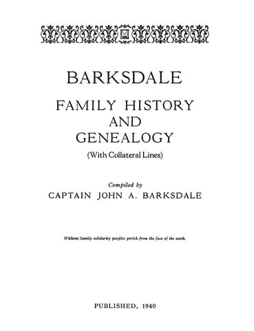 Barksdale Family History & Genealogy