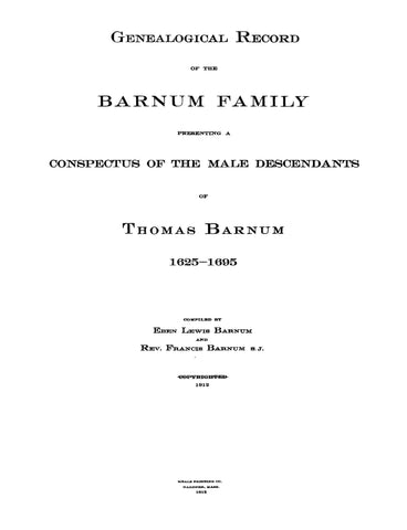 BARNUM: Genealogical Record of the Barnum Family