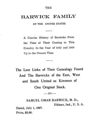 BARWICK: Family of the United States
