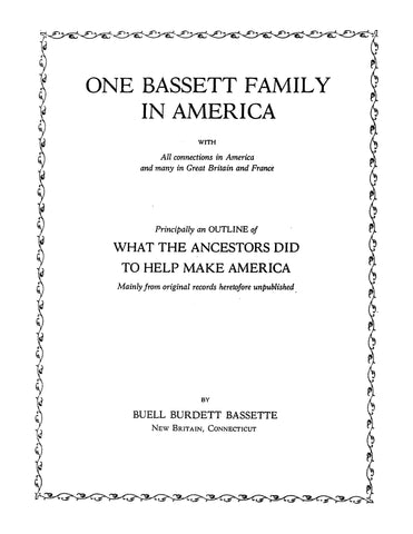 BASSETT: One Bassett Family in America 1926