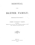 BAXTER: Memorial of the Baxter Family