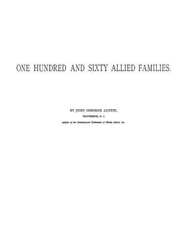 ONE HUNDRED & SIXTY ALLIED FAMILIES (Rhode Island)