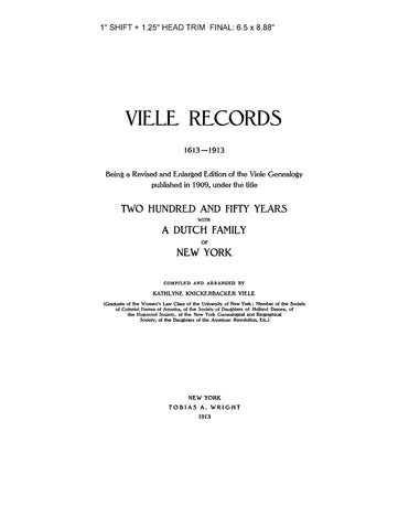 VIELE: Viele Records 1613-1913