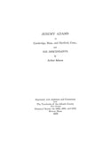 ADAMS: Jeremy Adams of Cambridge, MA, & Hartford, CT & his Descendants