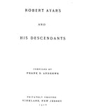 AYARS: Robert Ayars & His Descendants