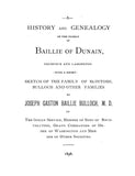 BAILLIE: History & Genealogy of the Family of Baillie of Dunain, Dochfour & Lamington