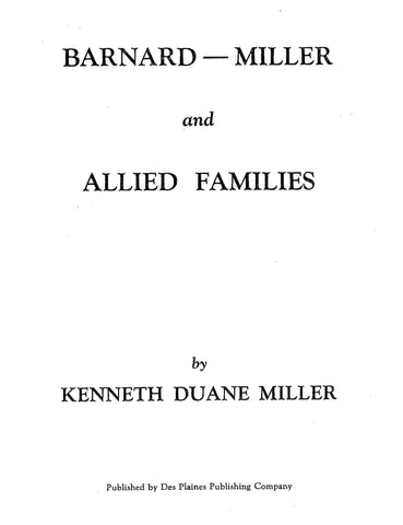 BARNARD - MILLER & Allied Families